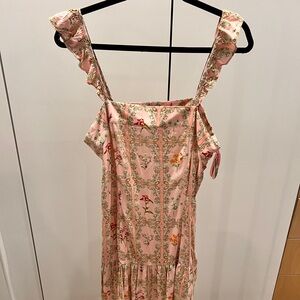 Agua Bendita Pink Floral Mini Dress